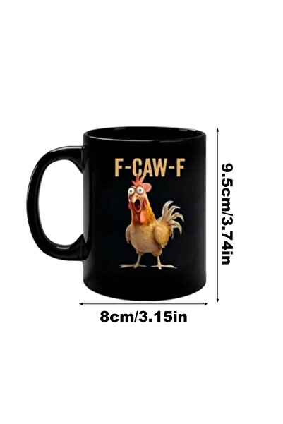 Choice كوب قهوة أسود من السيراميك، سعة 301-400 مل، بتصميم دجاجة مرحة (FCAWF)،...