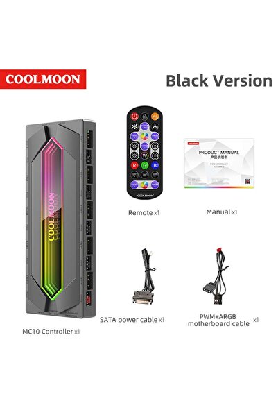 Choice موزع إضاءة ARGB&PWM 22 أسود اللون، وحدة تحكم بمروحة تبريد المعالج 4 دب...