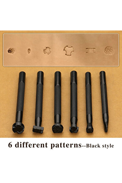 Choice مجموعة أدوات معدنية سوداء من 6 قطع لصناعة السروج الجلدية، تتضمن أدوات نحت وختم الحرف الجلدية.