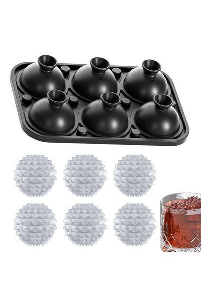 Choice1 قالب مكعبات ثلج كروي بستة أقسام مع قمع، قالب ثلج سيليكون قابل لإعادة ...