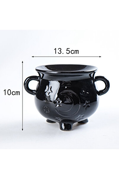 Choice حامل شموع صغير من السيراميك الأسود، موقد للزيوت العطرية، زينة مكتبية، ...