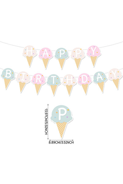 Choice لافتة آيس كريم، لافتات ورقية ملونة، علم سحب على شكل آيس كريم، زينة حفلات، شاي بالحليب، موضوع صيفي