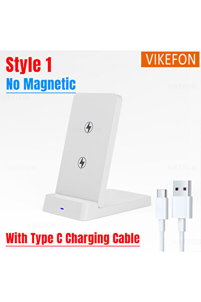 Vikefon حامل هاتف لاسلكي قابل للطي، أبيض اللون، من النوع 1، مناسب لأجهزة آيفون 16، 15، 14، 13، 12 برو ماكس