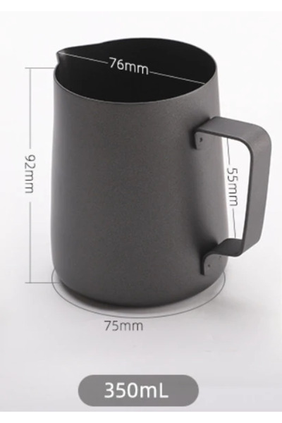 DUTRIEUX 350ml Thick Black 350/600ml Latte Art Cup Spout Measuring Cup Milk F...