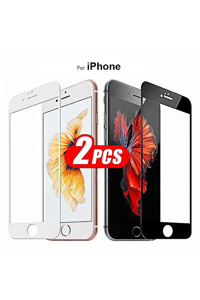 Choice قطعتان من واقي الشاشة الحريري الأسود لهاتف آيفون 7، قطعتان من الزجاج ا...