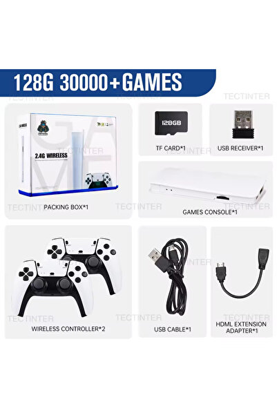 Choice جهاز ألعاب فيديو صغير بتقنية 4K M15، بسعة 128 جيجابايت مع علبة، مناسب للتلفزيون والأجهزة المحمولة، بسعة 64/128 جيجابايت، يحتوي على أكثر من 30000 لعبة، يدعم مخرج فيديو عالي الدقة.