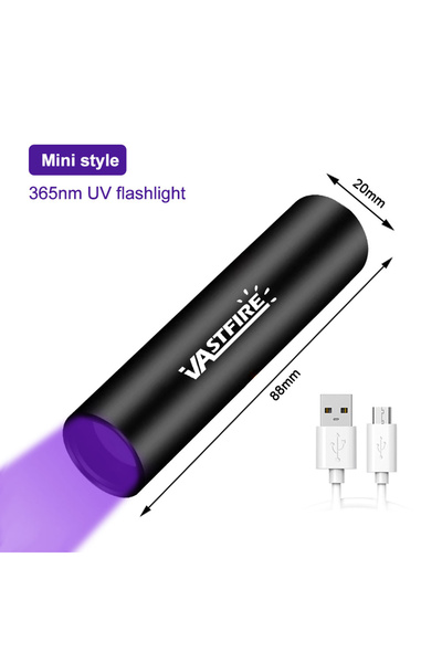 Choice مصباح يدوي صغير يعمل بالأشعة فوق البنفسجية بقوة 120 واط مزود ببطارية، ...