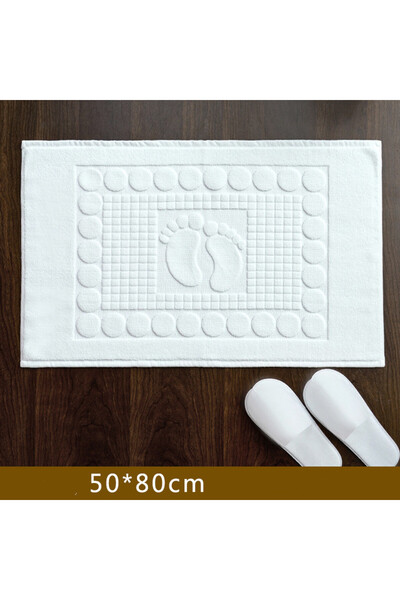 Choice منشفة أرضية بيضاء سميكة بنقشة أقدام ثلاثية الأبعاد، مقاس 50×80 سم، منا...