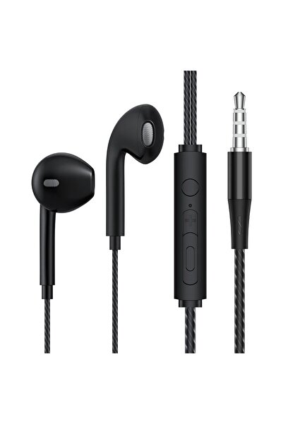 Choice سماعات أذن سلكية سوداء اللون، جودة صوت عالية الدقة، ميكروفون مدمج عالي...