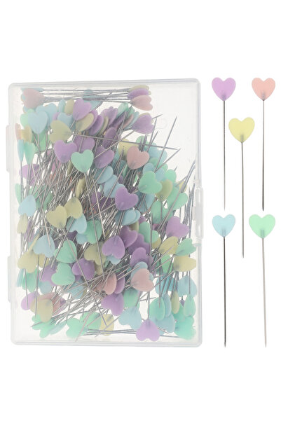 Choice 200pcs 200 Pcs Colored Heart Head Sewing Pins - Straight Locating, Ideal for Fabric DIY, Quilting, M