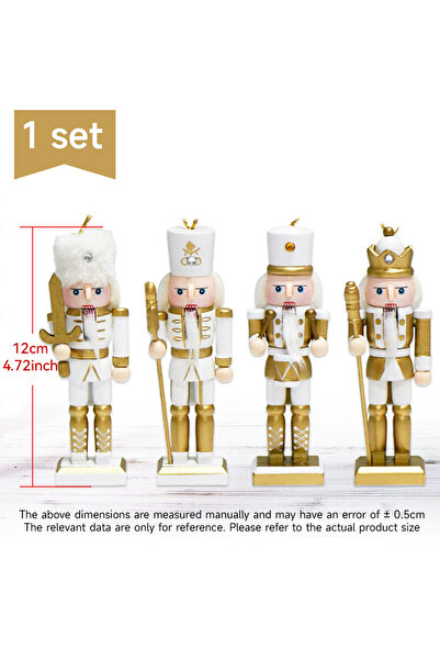 Choice مجموعة من 4 قطع من دمى كسارة البندق الذهبية المصنوعة يدويًا من الخشب، ...