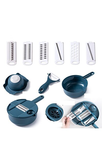 Choice قطاعة خضراوات يدوية متعددة الوظائف خضراء اللون، مبشرة، قطاعة بطاطس وفج...