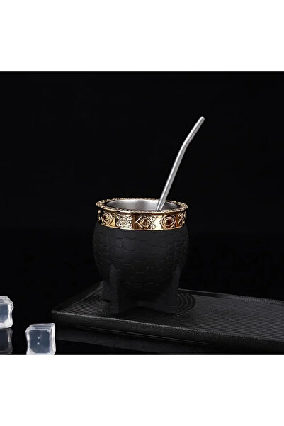 Choice كوب أسود واسع الفوهة سعة 180 مل، مصنوع من الفولاذ المقاوم للصدأ بجدار ...