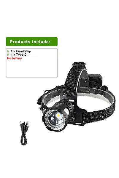 Choice مصباح رأس قابل لإعادة الشحن عبر منفذ USB بقوة 50000000 لومن، يعمل ببطا...