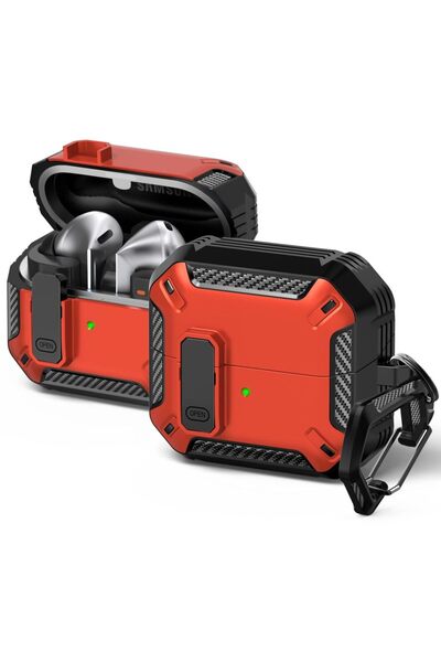 Choice جراب من ألياف الكربون الأحمر لسماعات Buds 3 FE (2025) / Buds3 Pro (202...