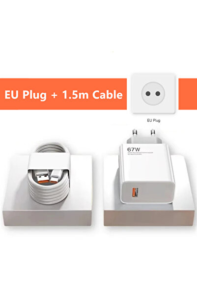 Choice شاحن فائق السرعة 67 واط/6 أمبير، مزود بقابس أوروبي وكابل بطول 1.5 متر،...