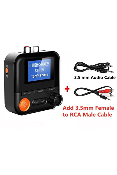 Vikefon مع كابل RCA، جهاز استقبال صوتي 2 في 1 بتقنية NFC وميكروفون، ستيريو عالي الدقة، مدخل AUX 3.5 ملم، مدخل RCA 2، منفذ TF، بلوتوث، معادل صوت 5 مستويات.