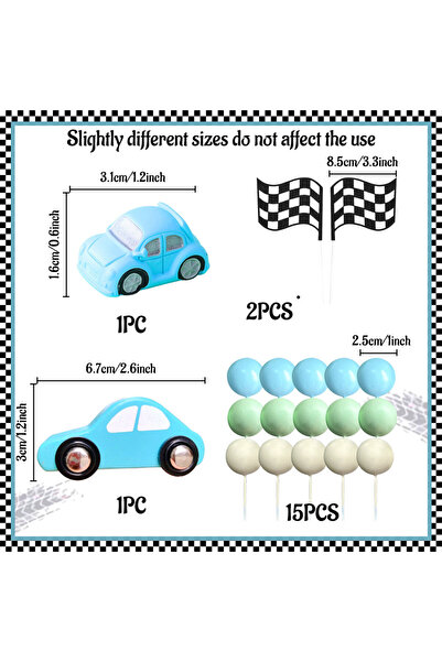 Choice1 مجموعة 1: زينة كعكة سيارة السباق الوردية من لافينتي، زينة كعكة على شك...