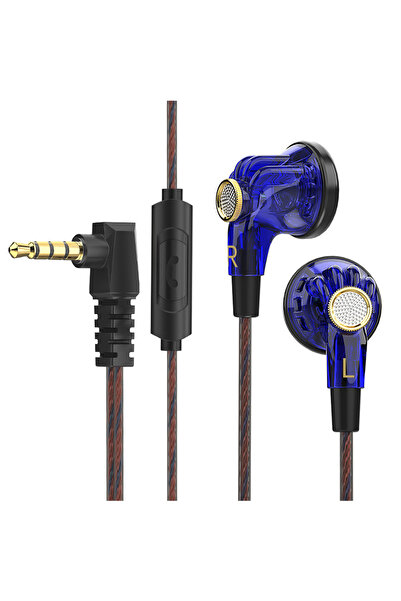 Choice سماعة أذن سلكية أصلية زرقاء QKZ-MDR ستيريو عالية الدقة، مسطحة، مزودة ب...