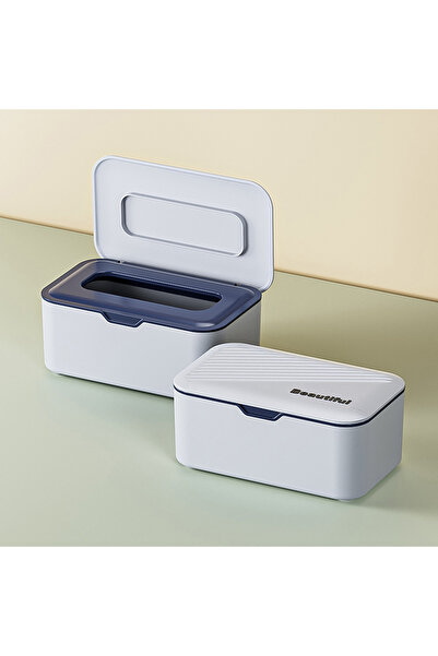 Choice علبة مناديل مبللة زرقاء اللون، محكمة الإغلاق، لتخزين مناديل الأطفال ال...