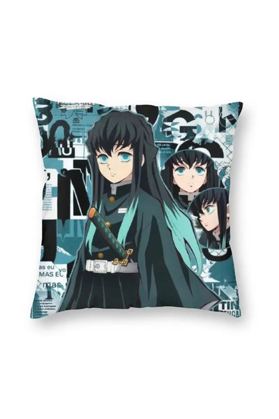 Choice غطاء وسادة وردي اللون مقاس 40x40 سم عليه صورة مويتشيرو توكيتو، ديكور م...