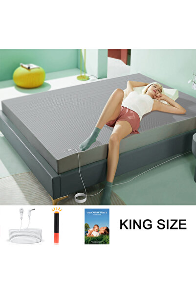 Choice US plug Grey-King size Astarexin Earthing Fitted Sheet Organic Cotton With Conductive Silver Fiber G