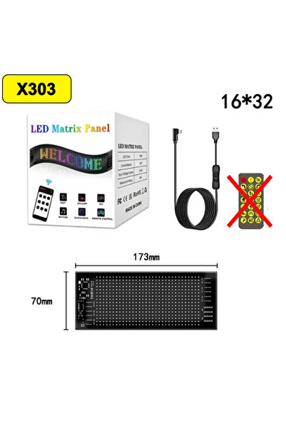 Choice 16×32 مصباح LED - لوحة إعلانية LED متحركة بدون تحكم عبر تطبيق، مزودة ب...