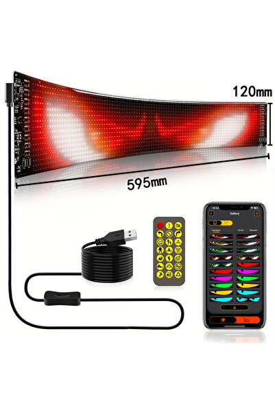 Choice لوحة إعلانية LED متحركة، 16 × 96 مصباح LED، 12 × 60 سم، تحكم عبر تطبيق...