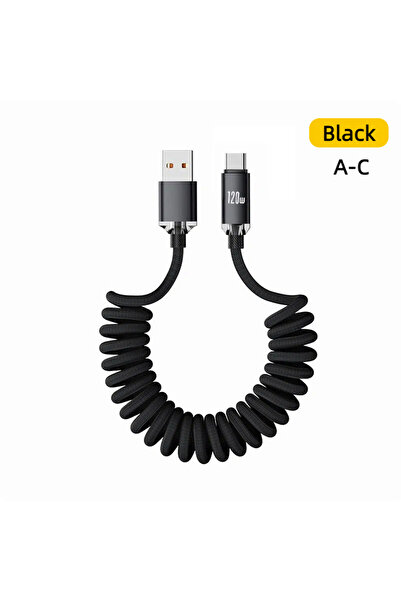 Choice كابل NNBILI أسود بطول 1 متر من النوع C إلى النوع C للسيارة، بطول 1 متر/2 متر، متوافق مع أجهزة iPhone 16 و15، يدعم الشحن السريع PD عبر منفذ USB A...