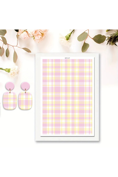 Choice 10 1 Sheet Classic Plaid Polymer Clay Transfer Paper for DIY Earring J...