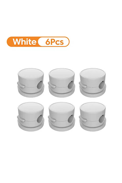 Choice منظم كابلات مغناطيسي أبيض قابل للدوران 360 درجة، 6 قطع، مشبك كابلات مكتبي، حامل كابلات، حافظ أسلاك، سلك