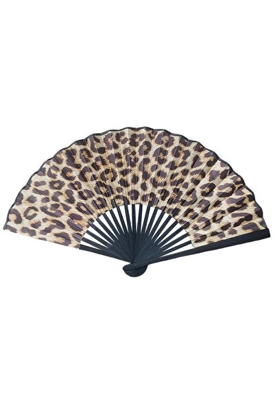 Choice bws-1pc Elegant Leopard Print Folding Fan with Black Frame - Lightweig...