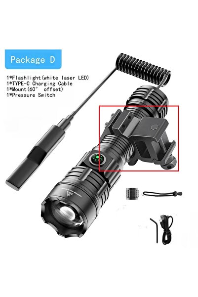 Choice With Battery Package B Super Flashlights Torches Ultra Powerful Flashlight USB Rechargeable Flash Li