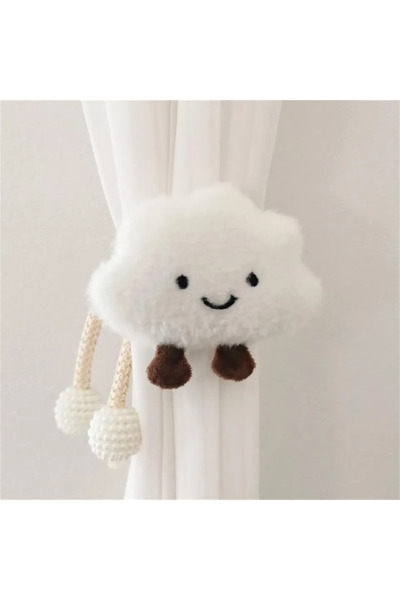 Choice قطعتان من ستائر السحاب البيضاء القطيفة اللطيفة 2025، نصف قطعة مع مشبك ستارة لغرفة المعيشة أو غرفة النوم، بتصميم كاواي