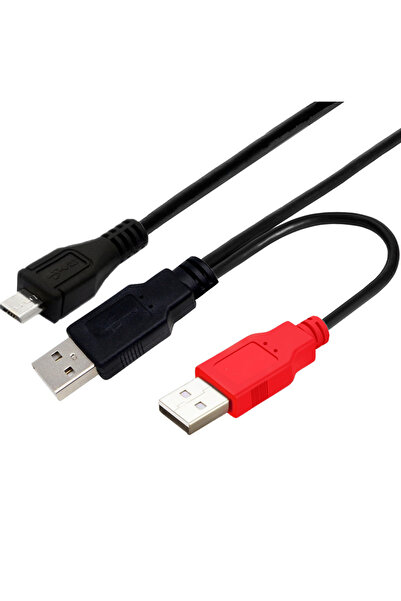 BSN 0.8m Micro 0.8m For Mobile Hard Disk Printer Y-type Data Cable Double Head USB-B USB 2.0 Micro Mini