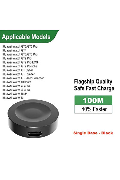 Choice شاحن أسود بقاعدة واحدة لساعات GT5 Pro، وGT4، وGT3 Pro، وGT2 Pro، وGT2 ...