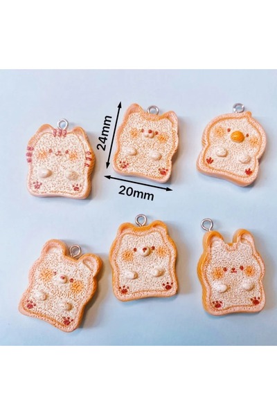 Choice 10 قطع مزيج 10 قطع حيوان خبز محمص قطة الراتنج سحر قلادة مجوهرات صنع اللوازم سلسلة المفاتيح قلادة