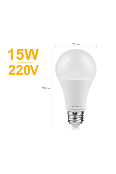 Choice مصباح LED بقوة 15 واط، يعمل بجهد 220 فولت، مزود بمستشعر إضاءة، يعمل تل...