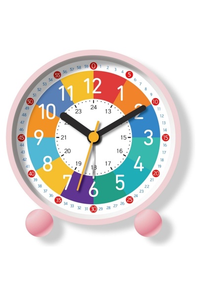 Choice ساعة منبه مكتبية وردية اللون لتعليم الأطفال الوقت، مناسبة لغرفة المعيش...