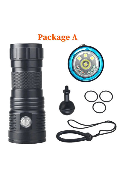Choice مصباح غوص أسود ثابت التركيز، عبوة A، قابل للشحن، ضوء قوي، تركيز طويل، مصباح يدوي بلاستيكي