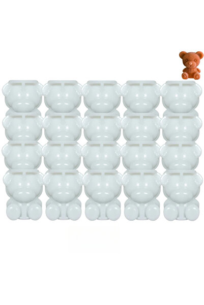 Choice1 Small-6x5.5cm 20PCS 3D Bear Ice Cube Mold Cube Silicone Bear Ice Grin...