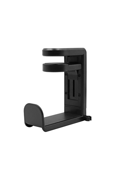 Choice حامل سماعات رأس للألعاب للكمبيوتر الشخصي، أسود اللون، مزود بخطاف وحامل وذراع دوار قابل للتعديل بزاوية 360 درجة.