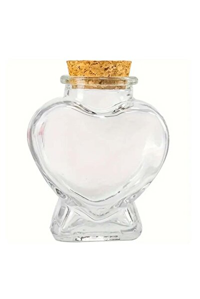 Choice زجاجة صغيرة فارغة على شكل قلب مع سدادات فلين، قطعة واحدة، زجاجات ومرطب...