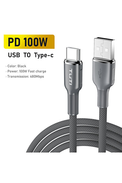 Choice كابل شحن سريع ومتين من النايلون المضفر من توتي، بطول 1.2 متر، بقدرة 100 واط، متوافق مع أجهزة آيفون.