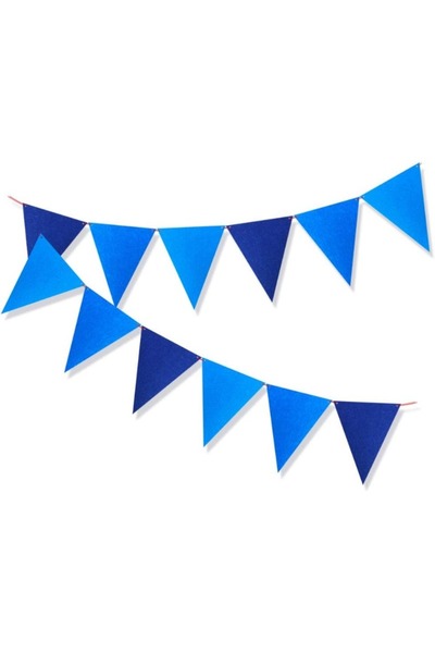 Choice Blue 8Ft Navy Blue Sky Blue Felt Triangle Flags Pennant Banner Garland...