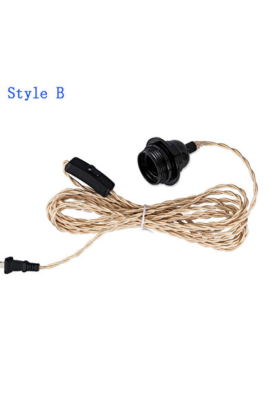 Choice No light bulb EU Plug Style B Industrial Retro Hanging Lamps Hemp Cord...