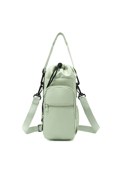 Choice حقيبة زجاجة ماء محمولة خضراء اللون مزودة بحزام قابل للتعديل، وغطاء عاز...