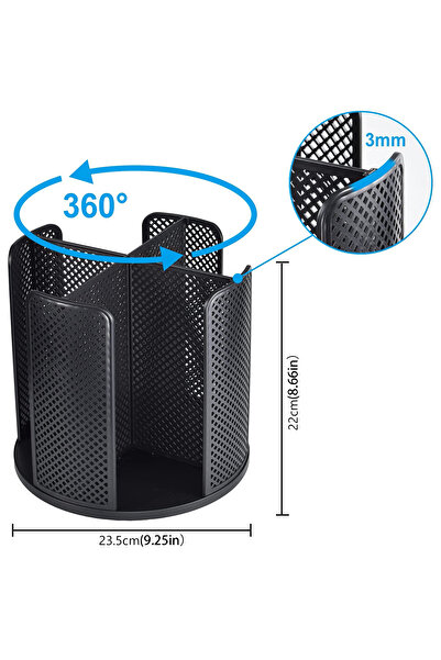 Choice رف تخزين أسود دوار 360 درجة، حامل أكواب وأغطية للاستخدام مرة واحدة، موزع أكواب قهوة متعدد الوظائف