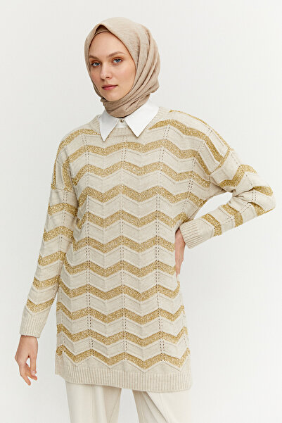 Setrms Sim Dokulu Geometrik Desenli Triko Tunik