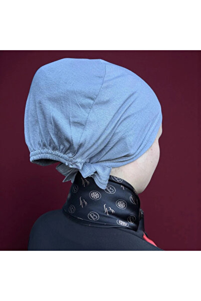 LA BOUTIQUE غطاء رأس مربوط بدون خياطة باللون الرمادي